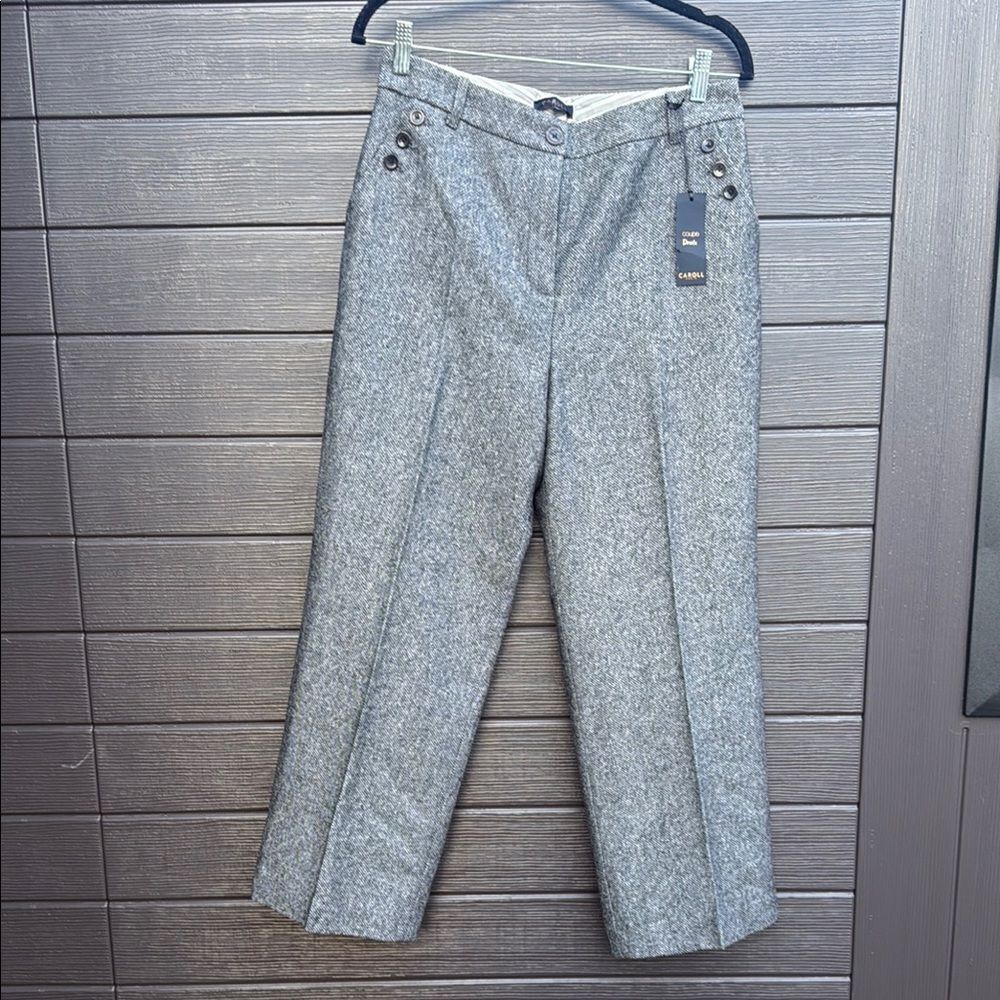 Gray Wide-Leg Trousers - CAROLL Size 40 - Brand NEW - Gray Womens Pants